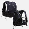 color:Black/Reflective Silver||seo:Nathan Pinnacle Pro 12 Liter Unisex Hydration Race Vest - Black/Reflective Silver - Front & Back of Pack