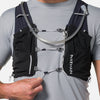 color:Black/Reflective Silver||seo:Nathan Pinnacle Pro 12 Liter Unisex Hydration Race Vest - Black/Reflective Silver - Model Adjusting Sternum Slider Cord System