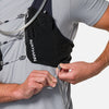 color:Black/Reflective Silver||seo:Nathan Pinnacle Pro 12 Liter Unisex Hydration Race Vest - Black/Reflective Silver - Model Adjusting QuickFit Size System to Adjust Around His Body