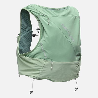 color:Sage Green/Reflective Silver||view:sku image primary||seo:Nathan Pinnacle Pro 12 Liter Unisex Hydration Race Vest - Sage Green/Reflective Silver - Back of Pack