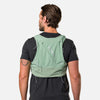 color:Sage Green/Reflective Silver||seo:Nathan Pinnacle Pro 12 Liter Unisex Hydration Race Vest - Sage Green/Reflective Silver - Male Runner Back View
