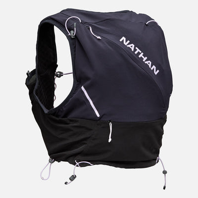 color:Black/Lilac Breeze||view:sku image primary||seo:Nathan Pinnacle Pro 12 Liter Women's Hydration Race Vest - Black/Lilac Breeze - Back of Pack