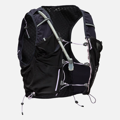 color:Black/Lilac Breeze||seo:Nathan Pinnacle Pro 12 Liter Women's Hydration Race Vest - Black/Lilac Breeze - Front of Pack