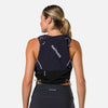 color:Black/Lilac Breeze||seo:Nathan Pinnacle Pro 12 Liter Women's Hydration Race Vest - Black/Lilac Breeze - Female Runner Back View