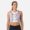 color:Lilac Breeze/Reflective Silver||view:sku image back||seo:Nathan Pinnacle Pro 12 Liter Women's Hydration Race Vest - Lilac Breeze/Reflective Silver - Female Runner Front View