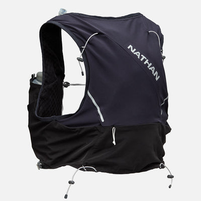 color:Black/Reflective Silver||view:sku image primary||seo:Nathan Pinnacle Pro 6 Liter Unisex Hydration Race Vest - Black/Reflective Silver - Back of Pack