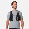 color:Black/Reflective Silver||view:sku image back||seo:Nathan Pinnacle Pro 6 Liter Unisex Hydration Race Vest - Black/Reflective Silver - Male Runner Front View