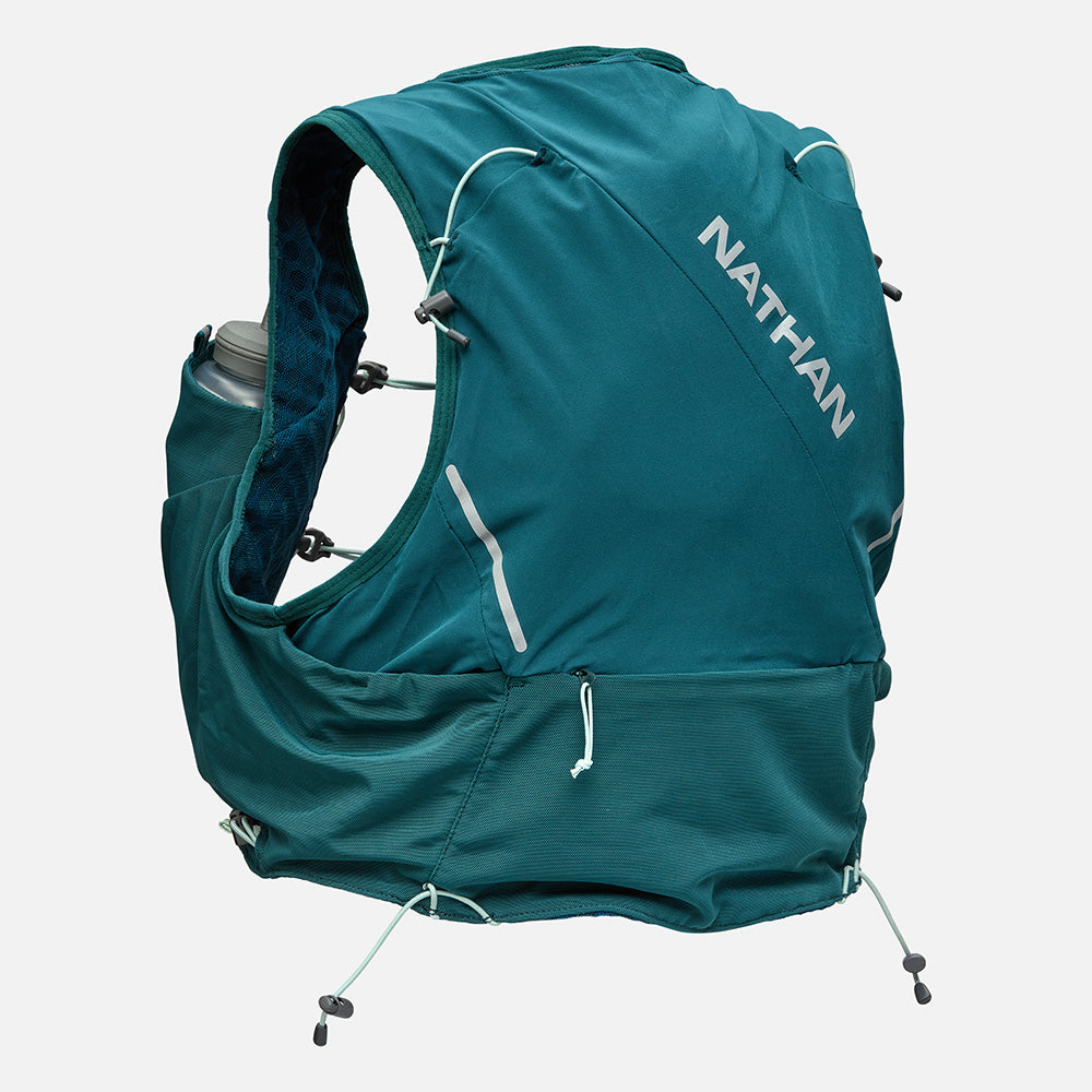 color:Deep Teal/Reflective Silver||view:sku image primary||seo:Nathan Pinnacle Pro 6 Liter Women's Hydration Race Vest - Deep Teal/Reflective Silver - Back of Pack