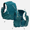 color:Deep Teal/Reflective Silver||seo:Nathan Pinnacle Pro 6 Liter Women's Hydration Race Vest - Deep Teal/Reflective Silver - Front & Back of Pack