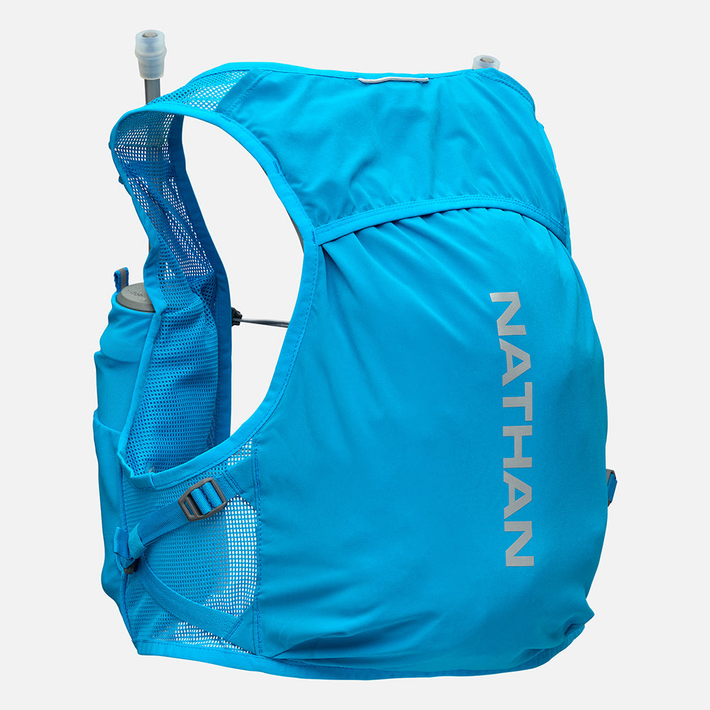 color:Electric Blue/Reflective Silver||view:sku image primary||seo:Nathan Pinnacle Breeze 4 Liter Unisex Hydration Race Vest - Electric Blue/Reflective Silver - Back of Pack