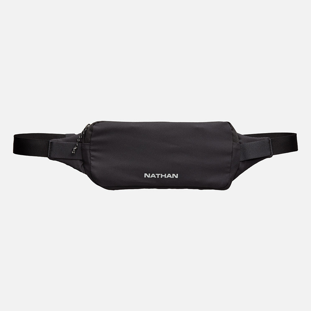 color:Black/Reflective Silver||view:sku image primary||seo:Nathan Marathon Waist Pack 3.0 - Black/Reflective Silver - Back of Pack