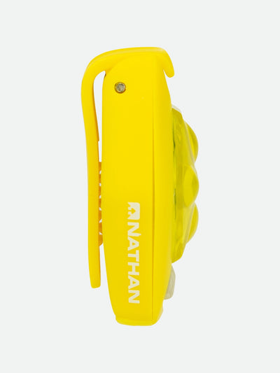 color:Merrygold Yellow||seo:NATHAN HyperBrite RX Strobe Rechargeable LED Clip Light - Side View