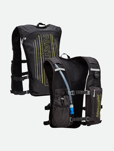 Nathan Laser Light 3L Hydration Pack – Black/High Vis Yellow - Front & Back of Pack