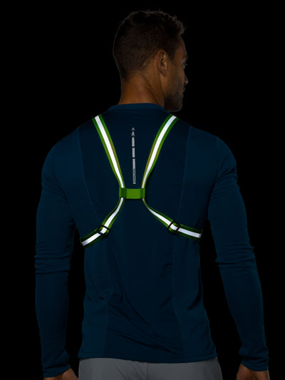 Nathan Hypernight Reflective Vest Lite – Safety Yellow – On Model – Back Reflective View