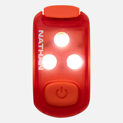 color:Ribbon Red||view:sku image primary||seo:Nathan StrobeLight 2.0 Safety LED Light Clip - Ribbon Red - Front View