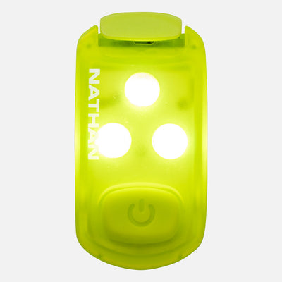 color:Safety Yellow||view:sku image primary||seo:Nathan StrobeLight 2.0 Safety LED Light Clip - Safety Yellow - Front View