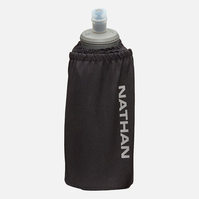 color:Black/Reflective Silver||view:sku image primary||seo:Nathan Pinnacle Soft 18oz Flask Insulated Handheld  - Black/Reflective Silver - Front Hero View