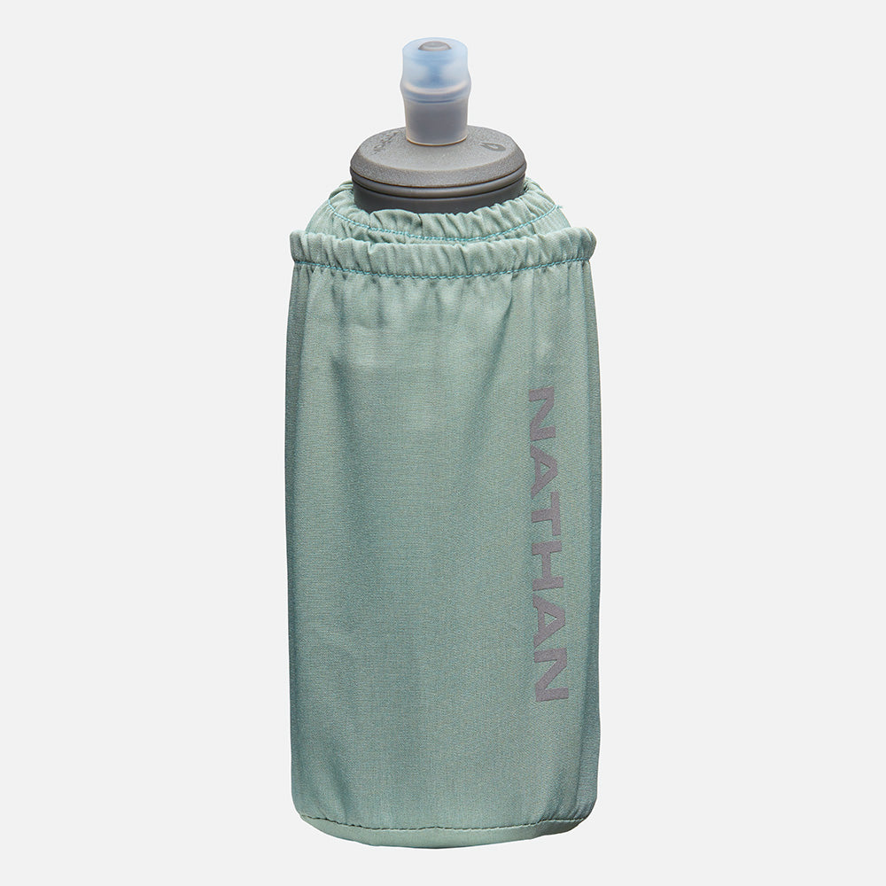color:Sage Green/Reflective Silver||view:sku image primary||seo:Nathan Pinnacle Soft 18oz Flask Insulated Handheld - Sage Green/Reflective Silver - Front Hero View