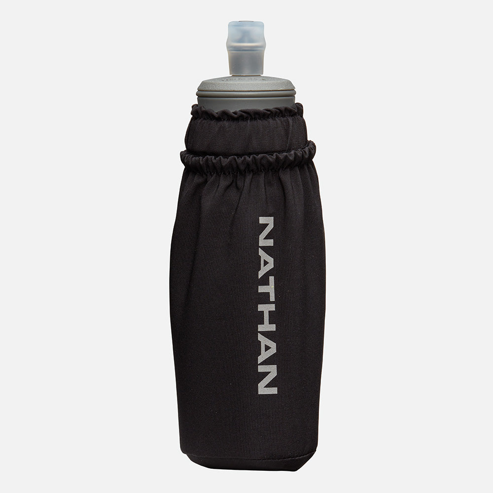color:Black/Reflective Silver||view:sku image primary||seo:Nathan Pinnacle Soft 14oz Flask Handheld  - Black/Reflective Silver - Front Hero View