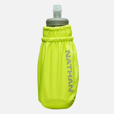 color:Finish Lime/Reflective Silver||view:sku image primary||seo:Nathan Pinnacle Soft 14oz Flask Handheld  - Finish Lime/Reflective Silver - Front Hero View