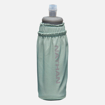 color:Sage Green/Reflective Silver||view:sku image primary||seo:Nathan Pinnacle Soft 14oz Flask Handheld  - Sage Green/Reflective Silver - Front Hero View