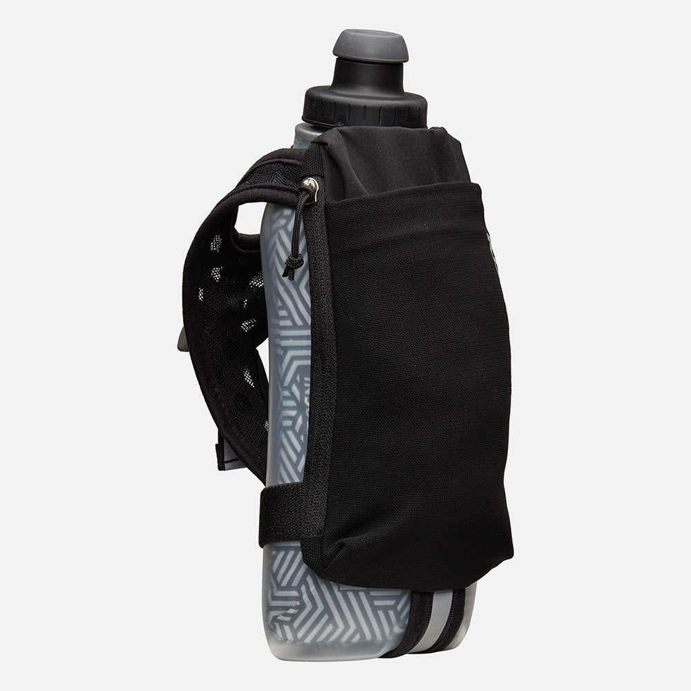 color:Black/Reflective Silver||view:sku image primary||seo:Nathan SpeedDraw 2 Insulated 18oz Handheld Flask - Black/Reflective Silver - Front Hero View