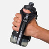 color:Black/Reflective Silver||seo:Nathan SpeedDraw 2 22oz Handheld Flask  - Black/Reflective Silver - Model Gripping Handheld Flask - Back View