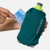 color:Deep Teal/Reflective Silver||seo:Nathan SpeedDraw 2 18oz Flask - Deep Teal/Reflective Silver - Model Pulling Credit Card from Zippered Pouch