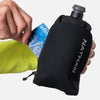 color:Black/Reflective Silver||seo:Nathan SpeedDraw 2 12oz Flask - Black/Reflective Silver - Model Pulling Credit Card from Zippered Pouch