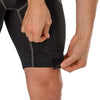 Shock Doctor Compression Hockey Short with Bio-Flex Cup - Black - On Model - Detail View of Front Velcro® patch for ease in securing socks