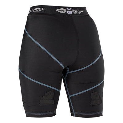Shock Doctor Women's Compression Hockey Short with Pelvic Protector - Black - Back View