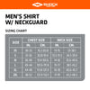 Men's Shirt with Neckguard Size Chart Image