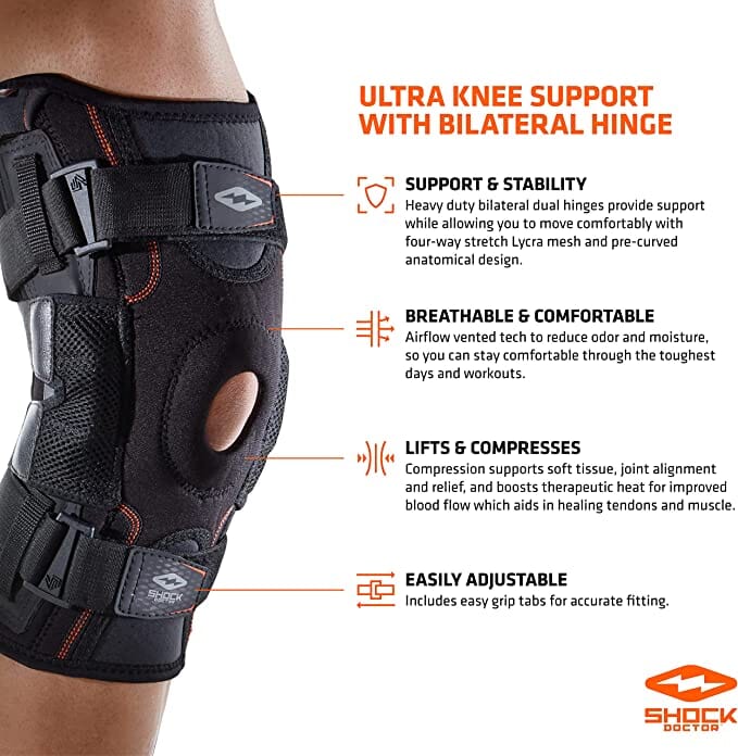 HINGED Knee Brace,16”Tall Breathe Rebound Wrap Knee Support,Stabilizer for  Arthritis,Ligament Sprains,Knee Compression,Pain Relief Leg Brace (S) :  : Health & Personal Care