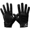 Black Rev Pro 4.0 Solid Football Receiver Gloves - Front and Back View