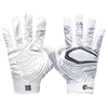 Cutters Game Day White-Black Topo Football Receiver Gloves - Front and Back View