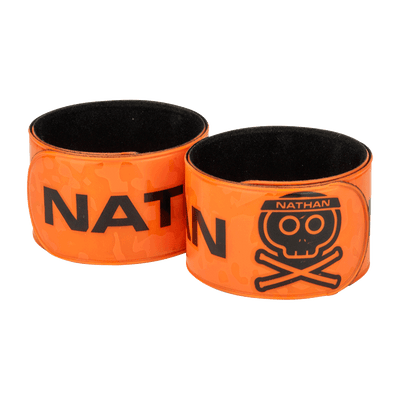Nathan Orange Reflective Slap Band - Arm Wrapped - Roadkiller