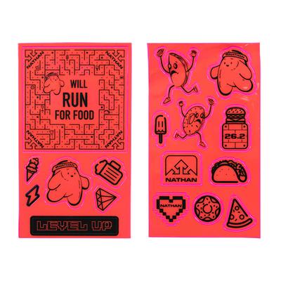 Nathan Pink Reflective Visibility Sticker Packs - Will Run for Tacos and Pizza