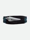 Nathan Pinnacle Belt - Black/Blue Me Away - 20oz Soft Flask Being Pulled Out of Belt