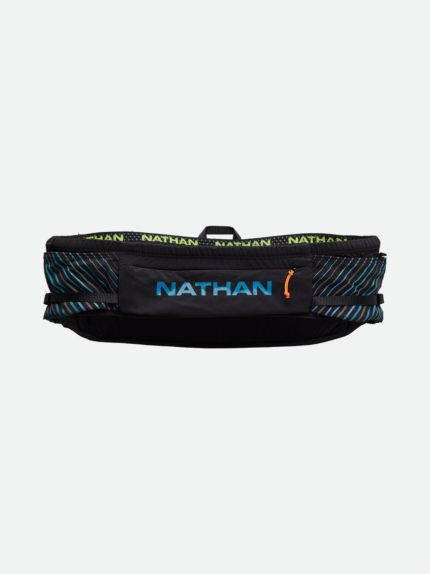 Nathan Pinnacle Belt - Black/Blue Me Away - Front of Belt