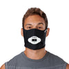 Black Play Safe Face Mask – Male Model Wearing Protective Safety Face Mask with Max AirFlow Football Mouthguard - Front Angle