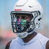 Drip Play Safe Face Mask Lifestyle Image – Male Football Player With Helmet on Wearing Protective Safety Face Mask - Left Angle