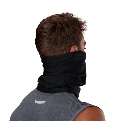 Black Play Safe Neck-Face Gaiter – Male Model Wearing Protective Safety Face and Neck Covering - Back of Head Angle