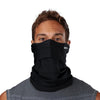 Black Play Safe Neck-Face Gaiter – Male Model Wearing Protective Safety Face and Neck Covering - Front Angle