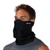 Black Play Safe Neck-Face Gaiter– Male Model Wearing Protective Safety Face and Neck Covering - Left Angle