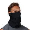 Black Play Safe Neck-Face Gaiter – Male Model Wearing Protective Safety Face and Neck Covering - Right Angle