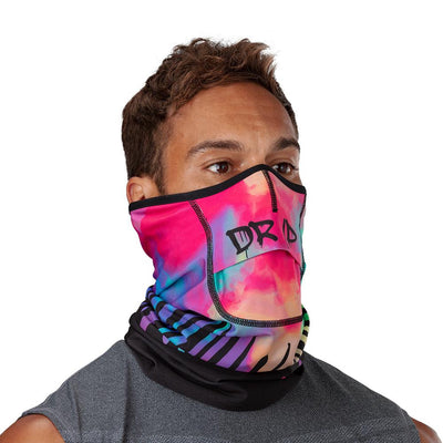 Drip Play Safe Neck-Face Gaiter – Male Model Wearing Protective Safety Face and Neck Covering - Right Angle