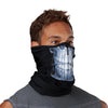 Skull Play Safe Neck-Face Gaiter – Male Model Wearing Protective Safety Face and Neck Covering - Right Angle