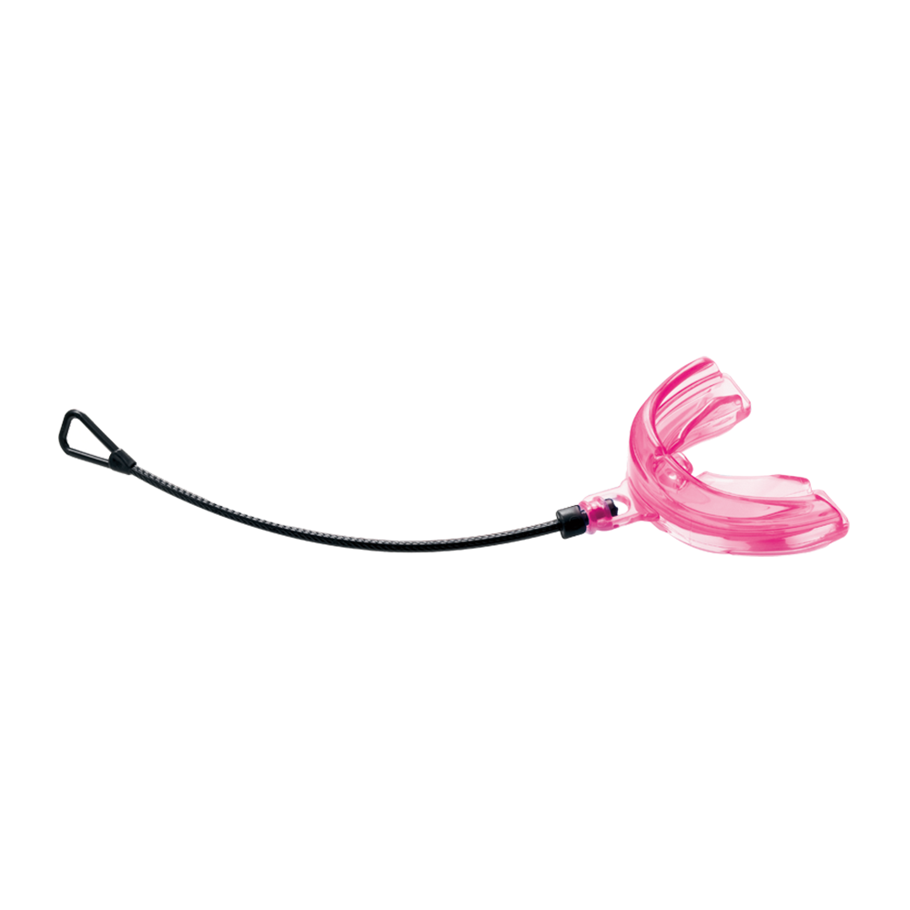 Shock Doctor Pink Braces Strapped Mouthguard for Youth and Adult Athletes - Side Angle