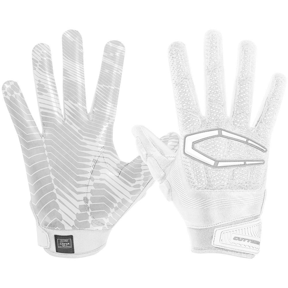 White padded top football gloves
