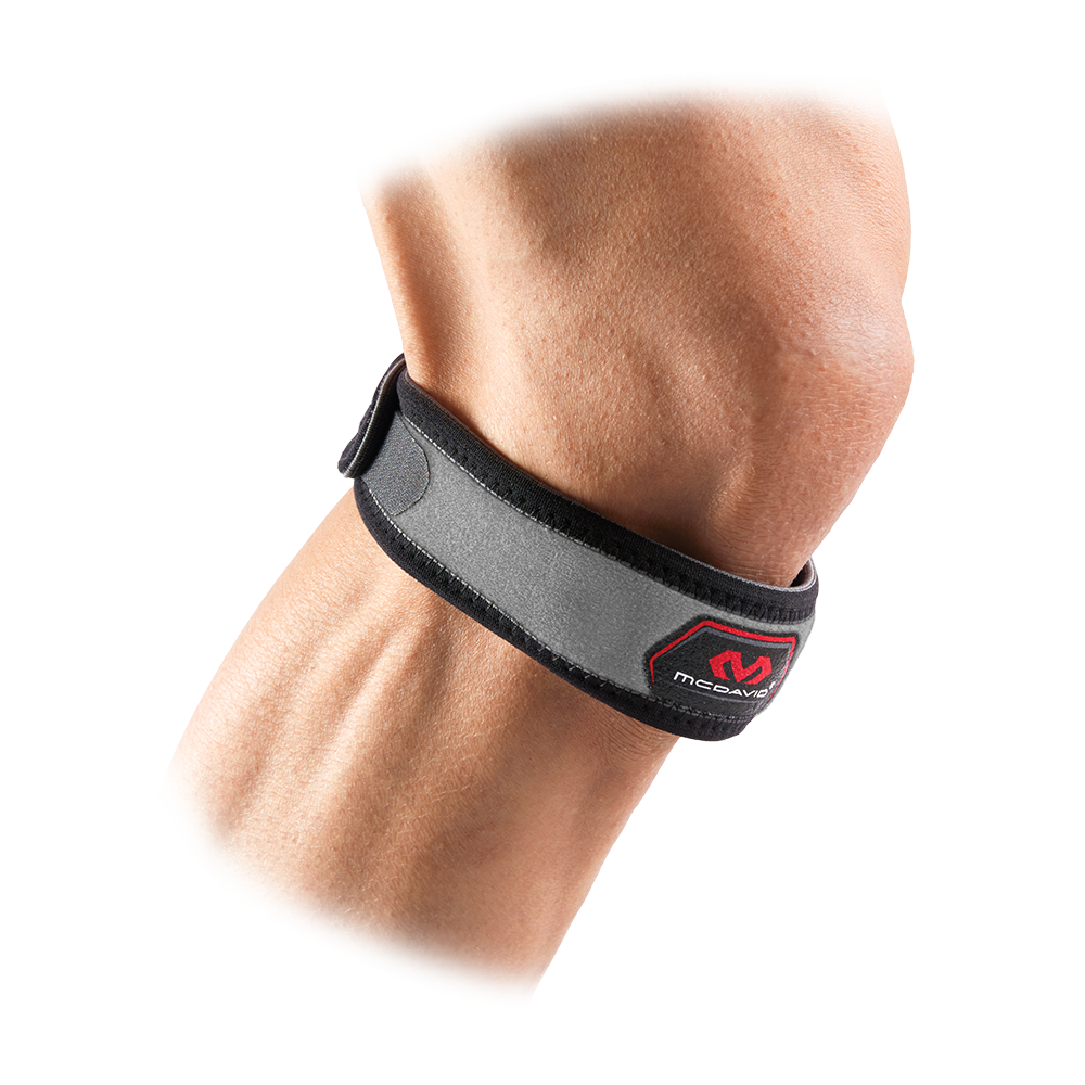 McDavid Knee Strap/Patella - Grey/Silver - On Model